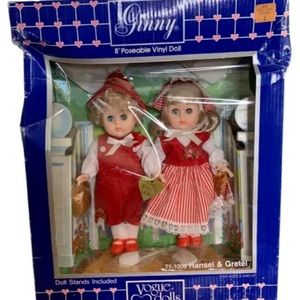Vogue 1986 Ginny 8” poseable Vinyl Dolls Hansel and Gretel Eyes open and close